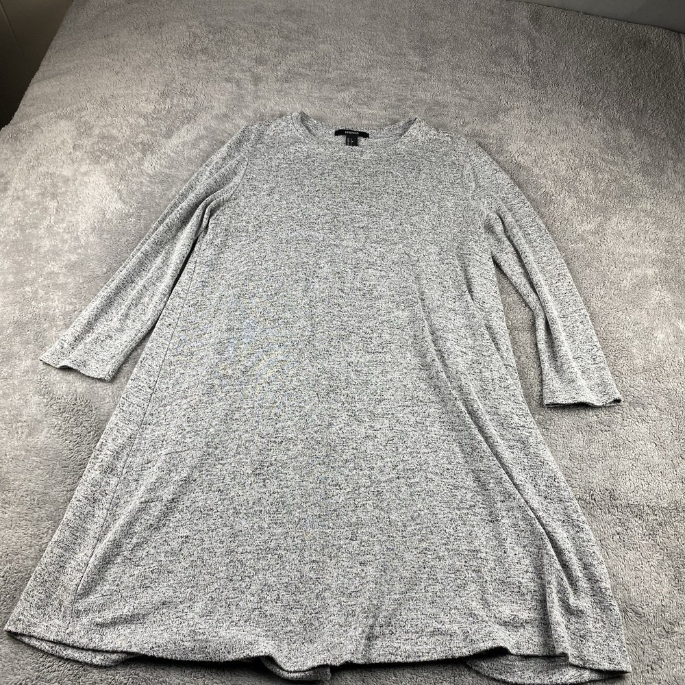 Forever‎ 21 Tunic Dress Womens Large Gray 3/4 Sleeve